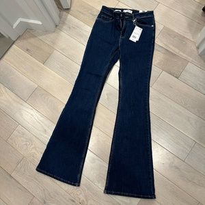 Women's Blue Denim medium-rise flair jeans (brand new with tags)